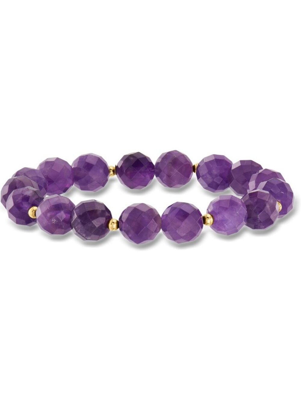 10mm Gemstone Bead Stretch Bracelet with 14kt Gold Accents - Stylish & Versatile